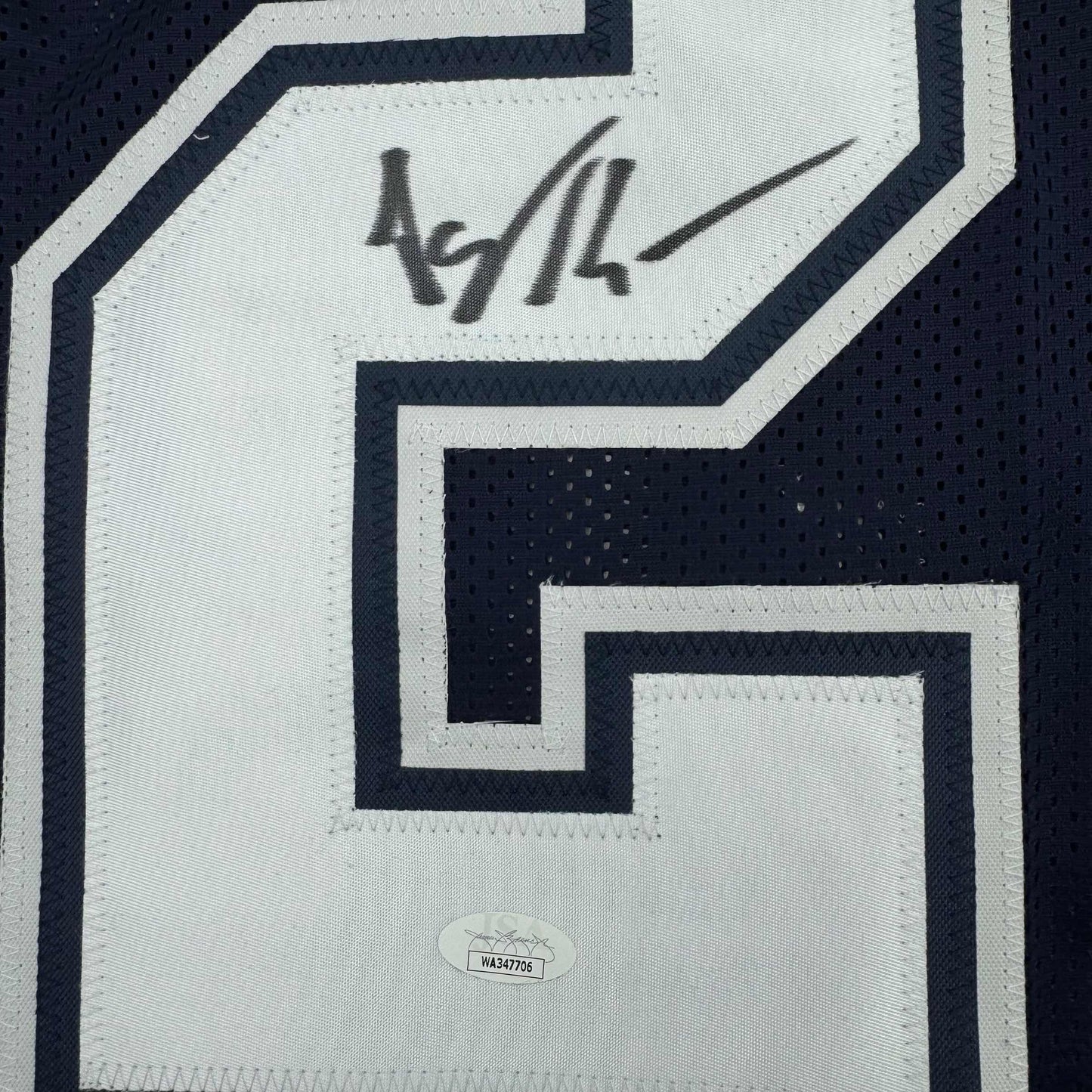 Framed Autographed/Signed Jayron Kearse 35x39 Dallas Blue Football Jersey JSA COA