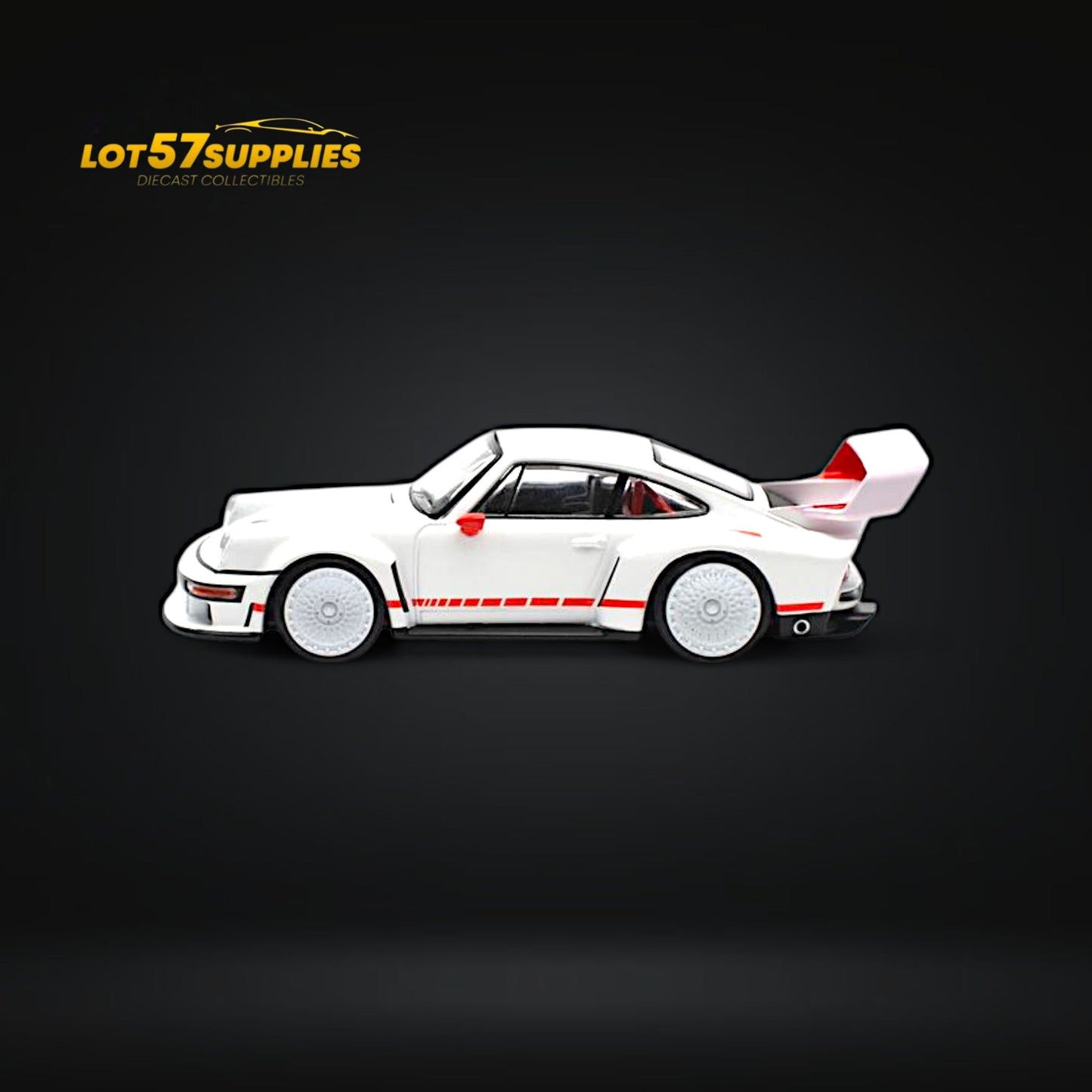 (Pre-Order) Pop Race Porsche Singer DLS Turbo White 1:64